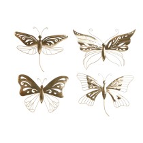 Wanddekoration Home ESPRIT Gold Schmetterling 43 x 2 x 33 cm (4 Stück)