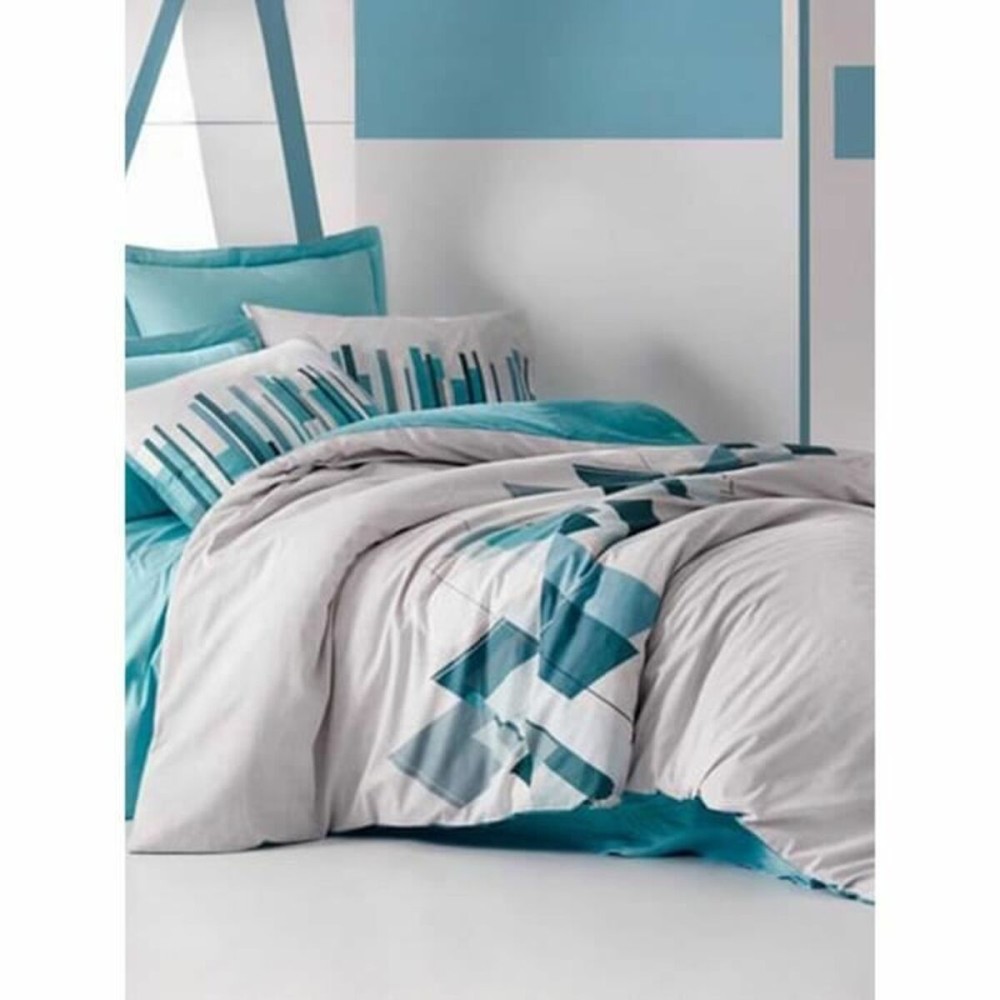 Bettbezug-Set Blau Weiß 220 x 240 cm