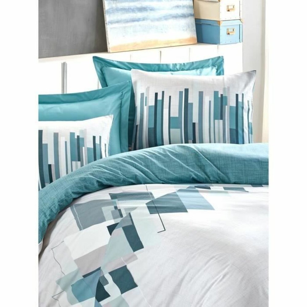 Bettbezug-Set Blau Weiß 220 x 240 cm