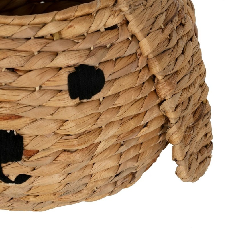 Panier Chien Noir Beige Fibre naturelle 27 x 27 x 19 cm