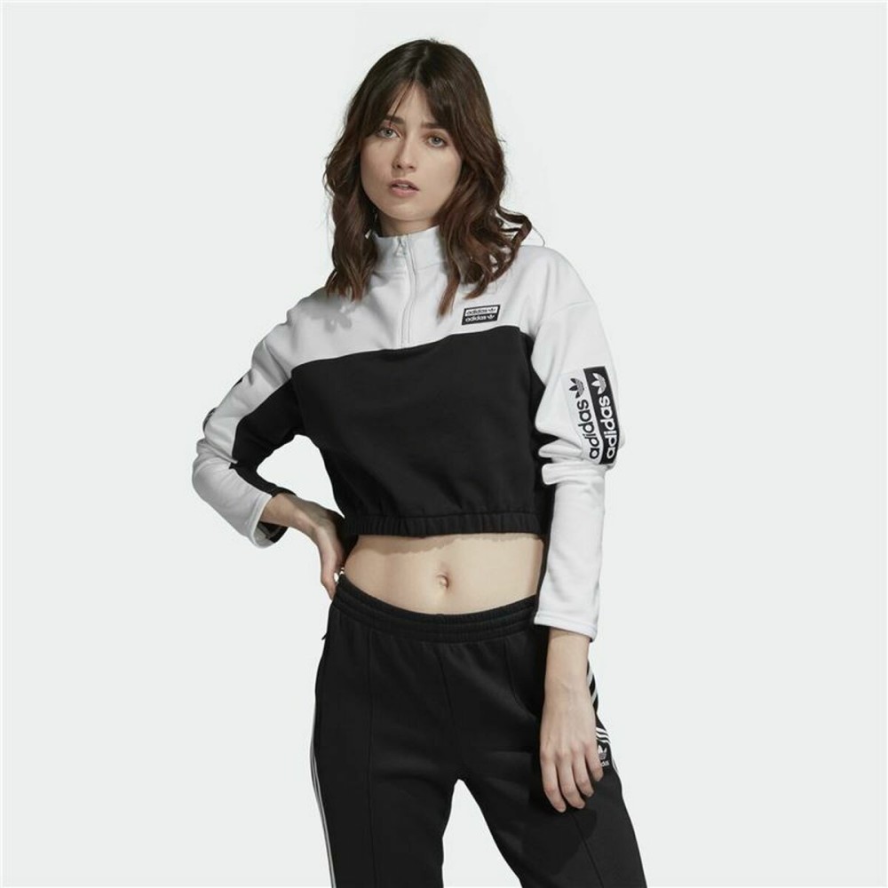 Damen Kurzarm-T-Shirt Adidas Cropped  Weiß