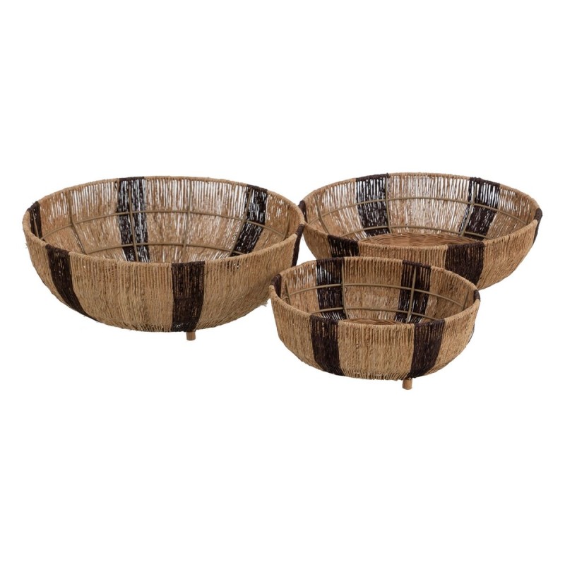 Set de basket Marron Naturel Jute 42 x 42 x 13 cm (3 Unités)