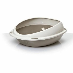 Bac à litière pour chats Aimé 45 x 36 x 15,5 cm Beige Taupe Plastique