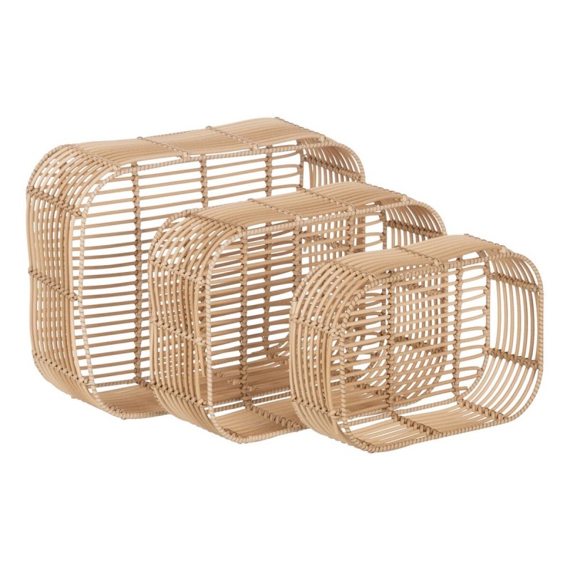 Set of Baskets Natural Resin 40 x 30 x 13 cm (3 Pieces)