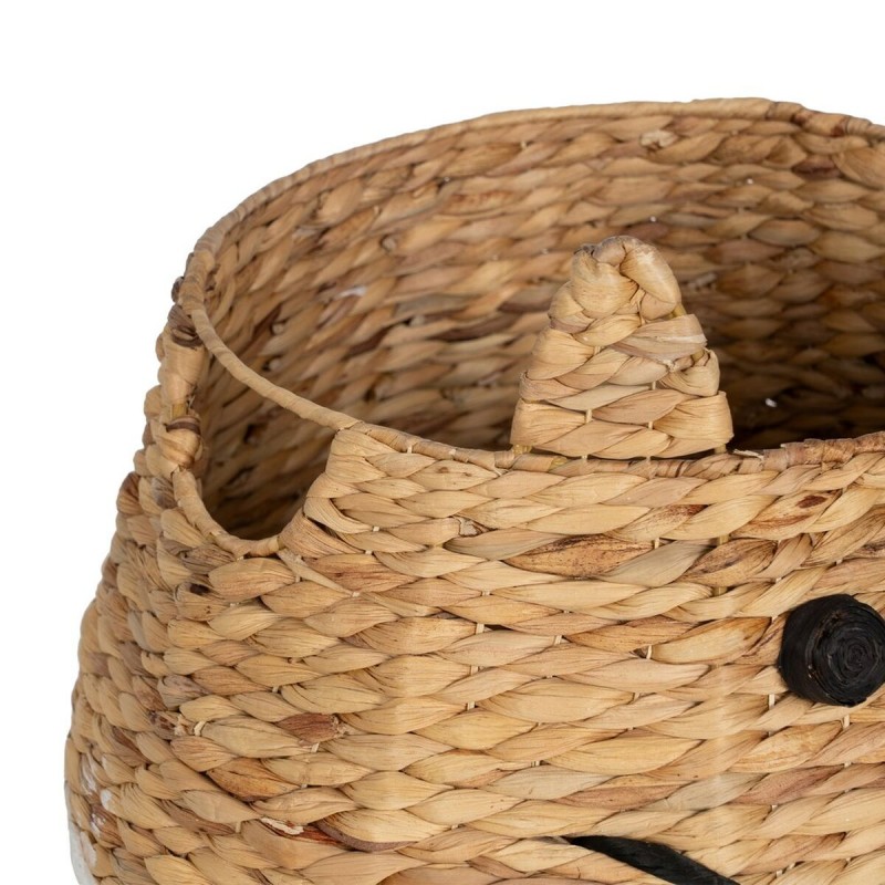 Basket Cat White Black Beige Natural Fibre 41 x 41 x 38 cm