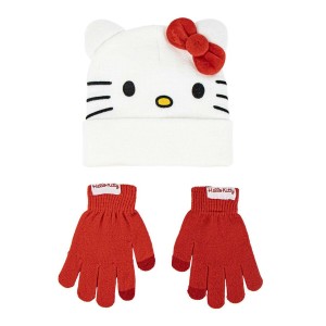 Mütze und Handschuhe Hello Kitty Weiß 2 Stücke