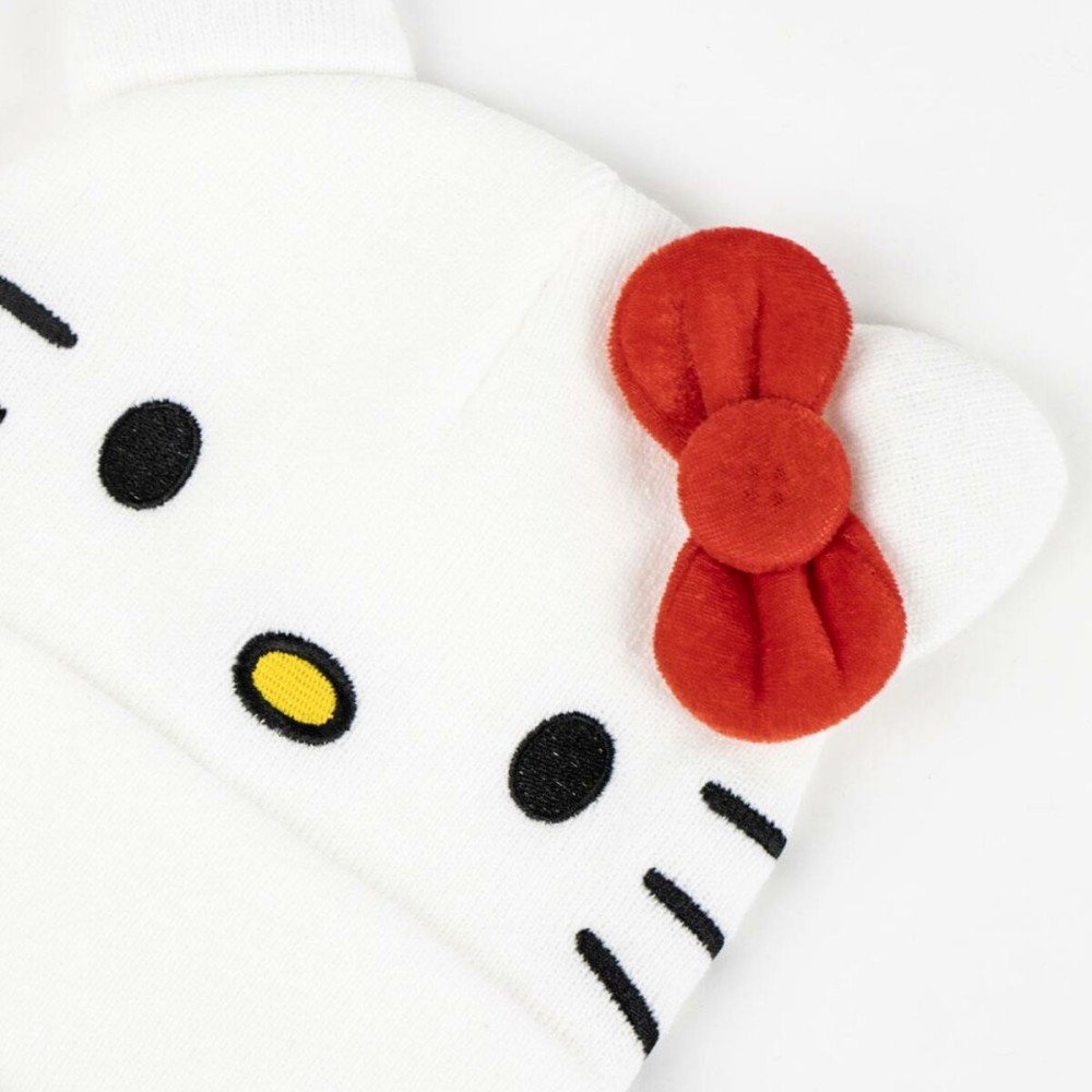 Mütze und Handschuhe Hello Kitty Weiß 2 Stücke