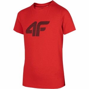 Kurzarm-T-Shirt für Kinder 4F Melange Rot