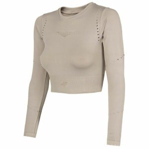 Damen Sweater ohne Kapuze 4F Beige