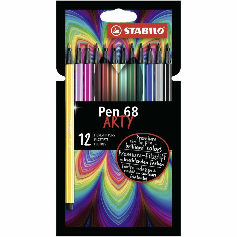 Ensemble de Marqueurs Stabilo Pen 68 ARTY 12 Pièces Multicouleur