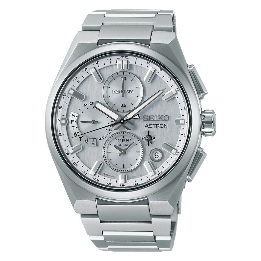 Unisex-Uhr Seiko ASTRON Mod. SOLAR GPS Silberfarben