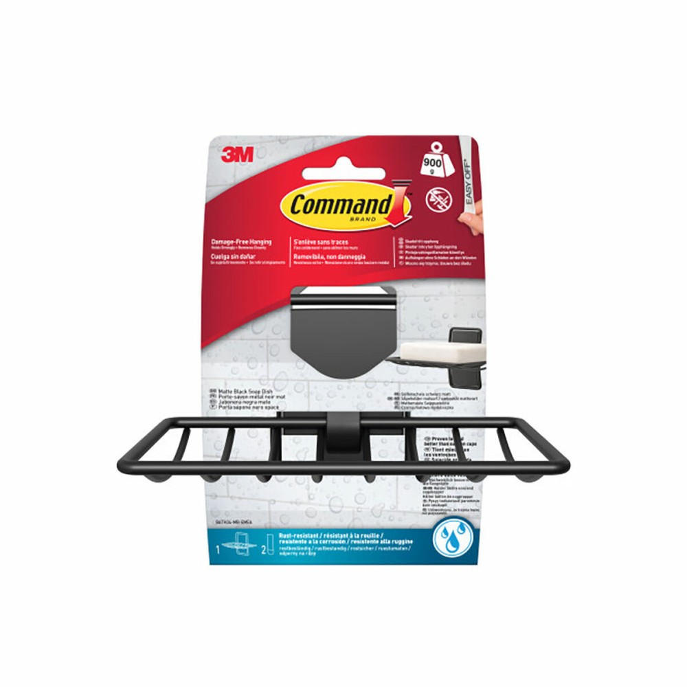 Seifenschale Command Matte Hinterseite Metall Kunststoff Mattierend 3 Stücke