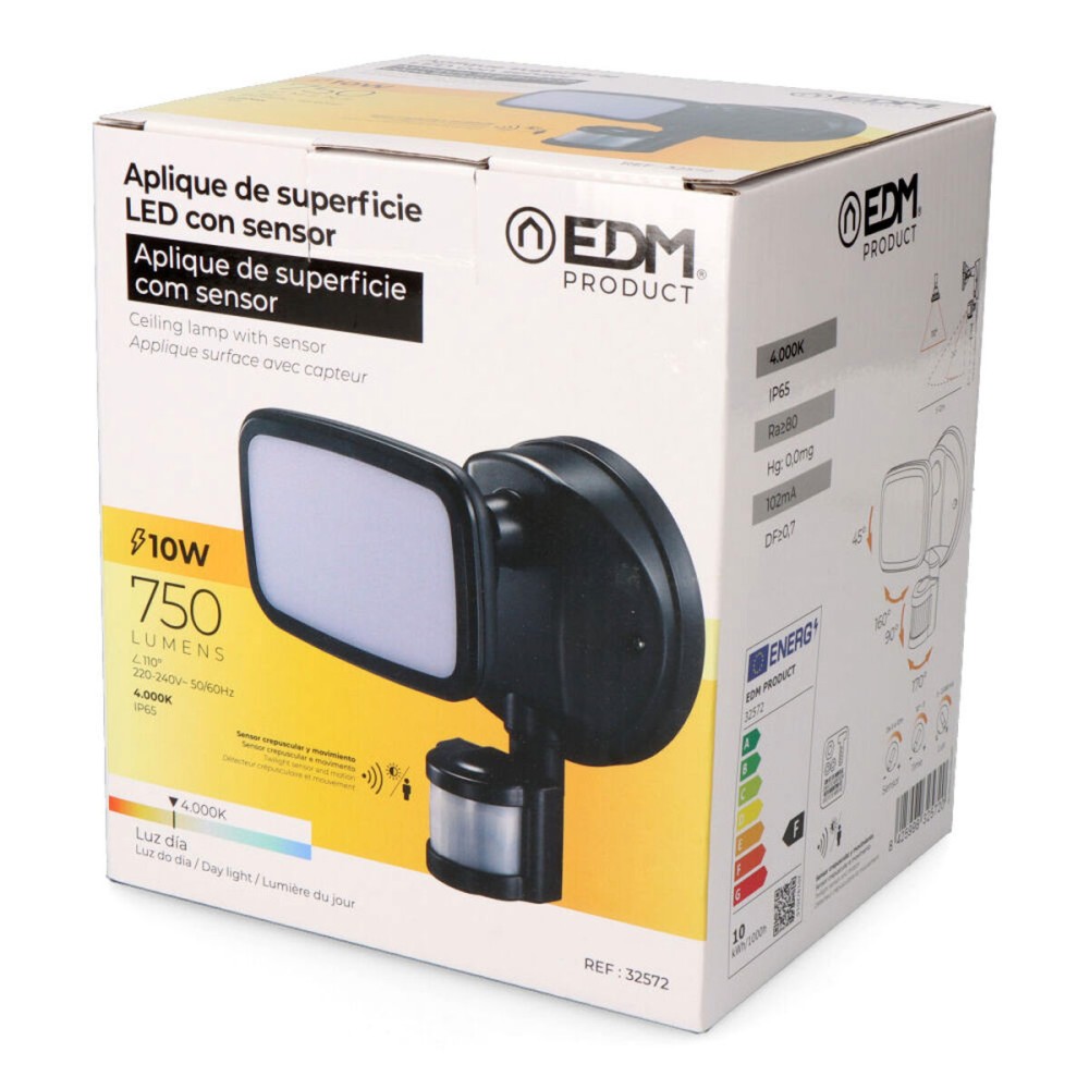 LED-Strahler EDM 32572 Schwarz F 10 W 750 Lm (4000 K)