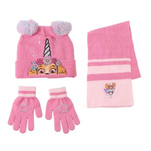 Bonnet, écharpe et gants The Paw Patrol Rose 3 Pièces