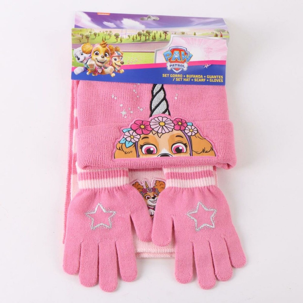 Bonnet, écharpe et gants The Paw Patrol Rose 3 Pièces