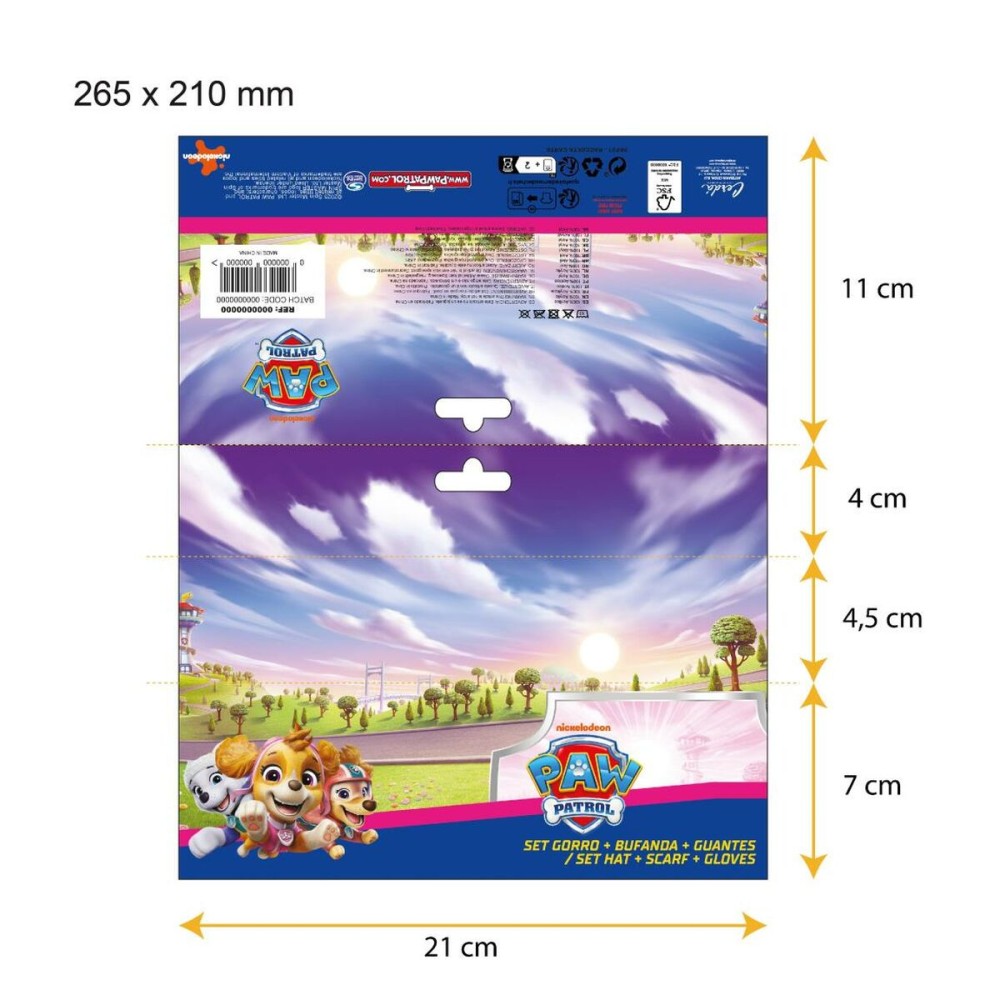 Bonnet, écharpe et gants The Paw Patrol Rose 3 Pièces