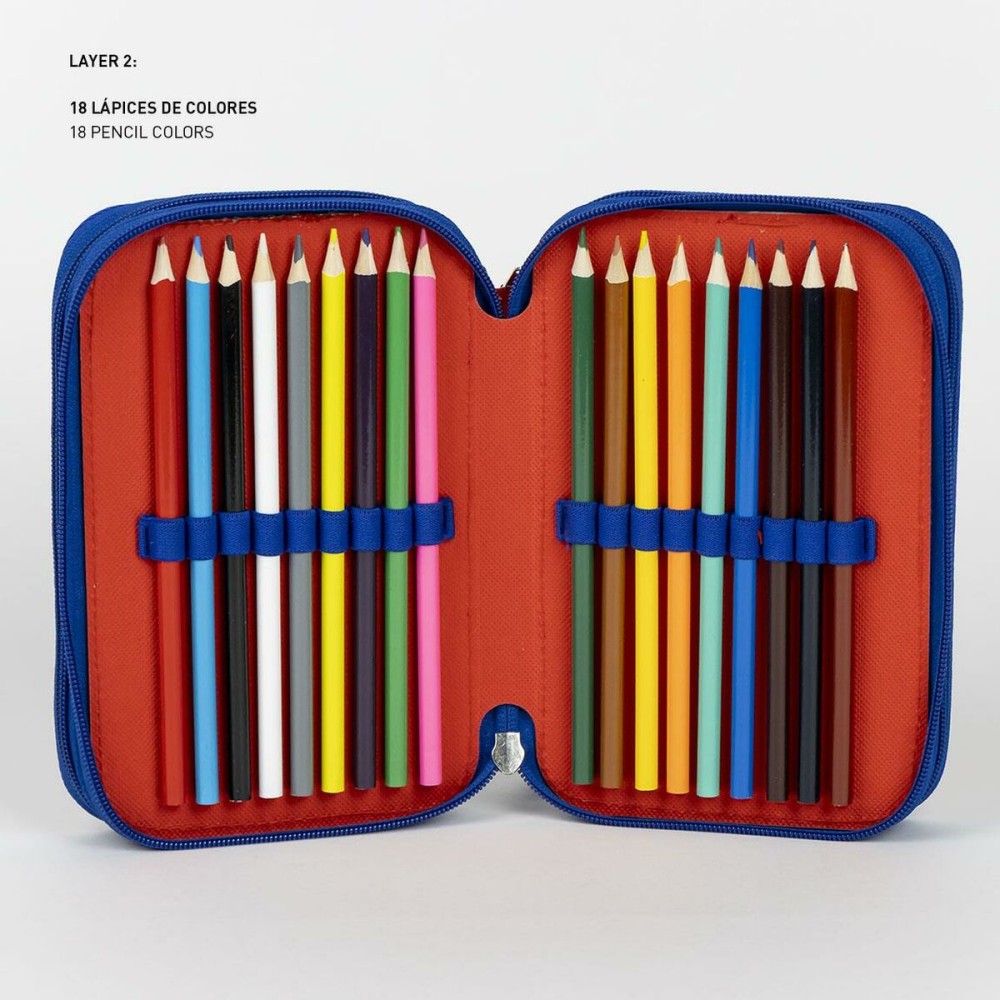 Triple Pencil Case The Avengers Blue 12,5 x 6,5 x 19,5 cm