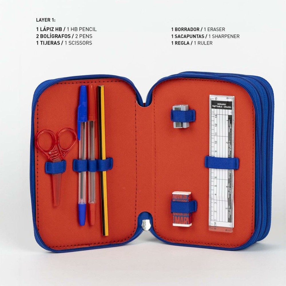 Triple Pencil Case The Avengers Blue 12,5 x 6,5 x 19,5 cm