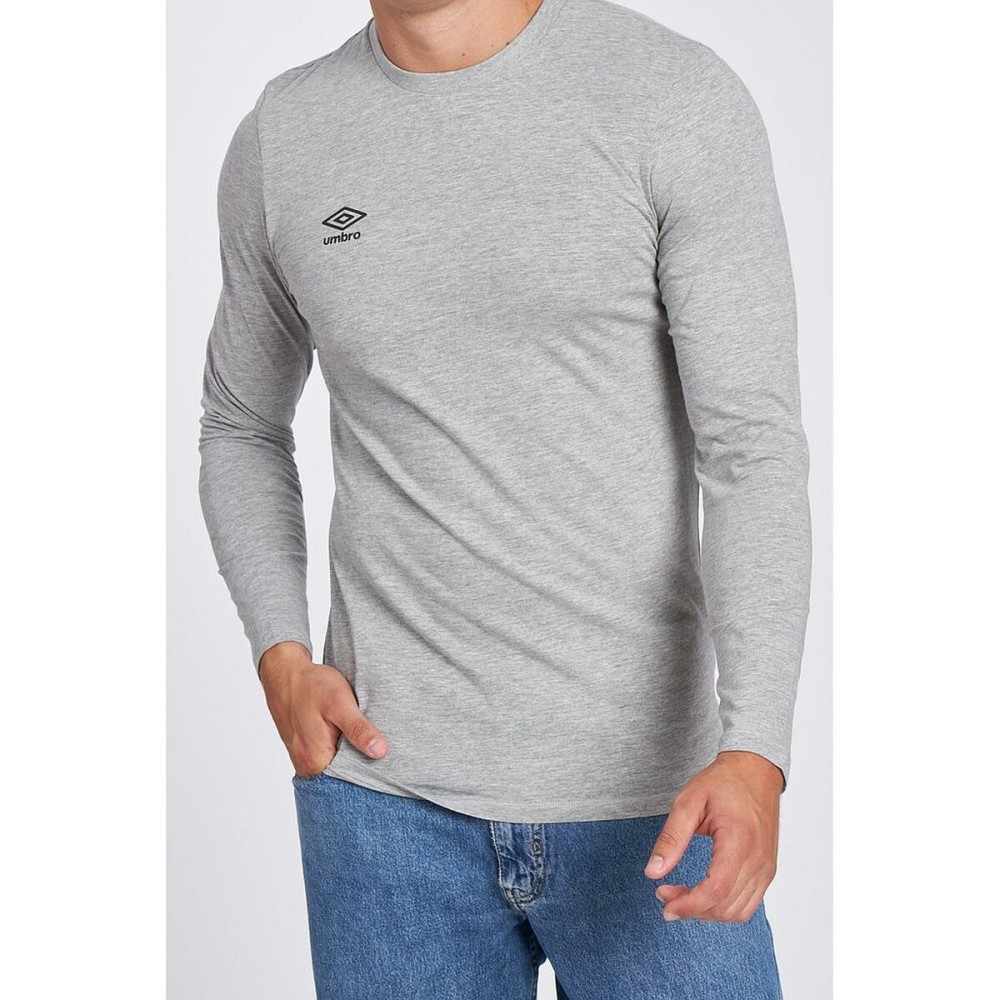 Herren Langarm-T-Shirt Umbro SMALL LOGO LS TEE 65775U B43  Grau