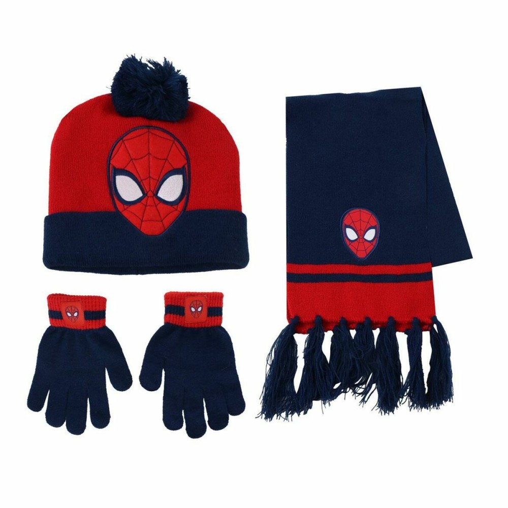 Bonnet, écharpe et gants Spider-Man Bleu 3 Pièces