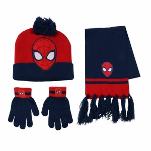 Bonnet, écharpe et gants Spider-Man Bleu 3 Pièces
