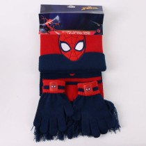 Bonnet, écharpe et gants Spider-Man Bleu 3 Pièces