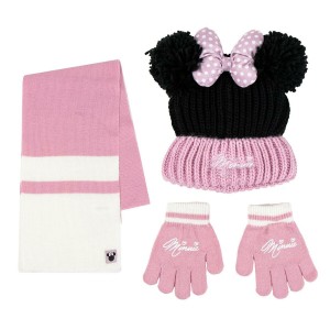 Mütze, Schal und Handschuhe Minnie Mouse Rosa 3 Stücke