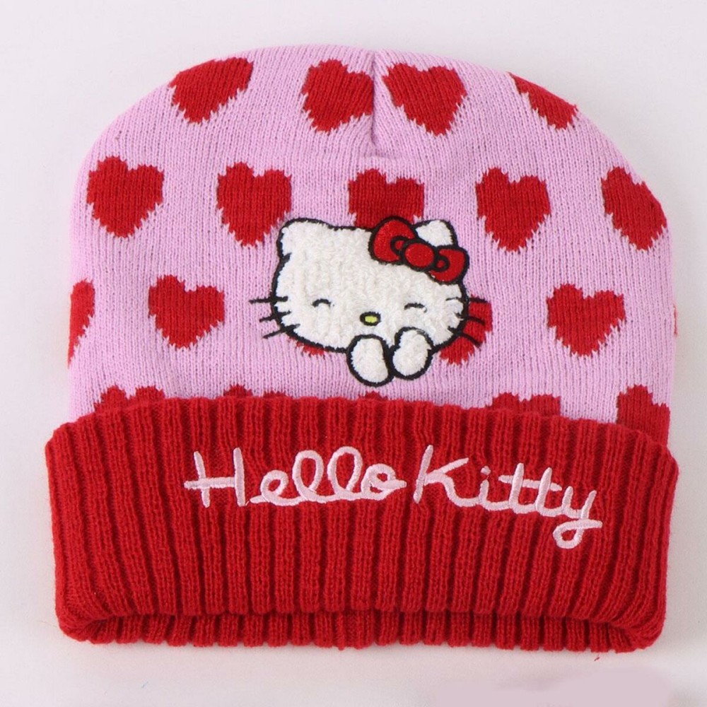 Bonnet, écharpe et gants Hello Kitty Rose 3 Pièces