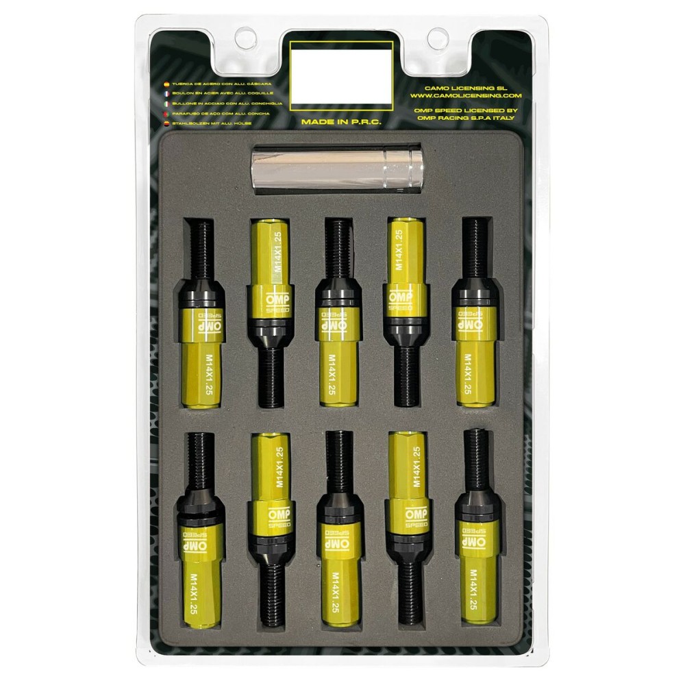 Kit de vissage OMP OMPS09971409 28 mm Jaune M14 x 1,25