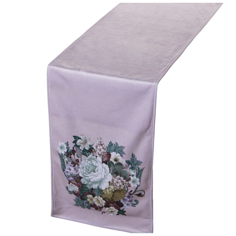 Chemin de Table Alexandra House Living Violet Textile 180 x 30 cm Fleurs Velours