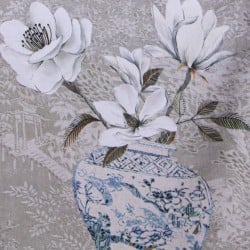 Table Runner Alexandra House Living Grey Textile 180 x 30 cm Flowers Vase Velvet