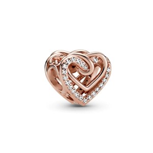Charms für Damen Pandora SPARKLING ENTWINED HEARTS