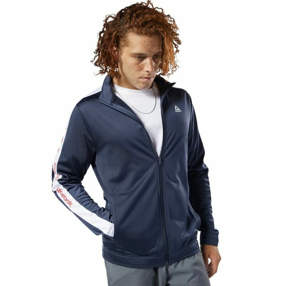 Veste de Sport pour Homme Reebok Essentials Linear Logo Bleu foncé