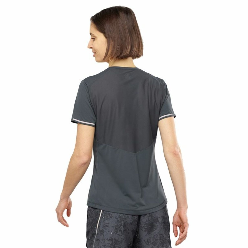 Damen Kurzarm-T-Shirt Salomon Agile Dunkelgrau