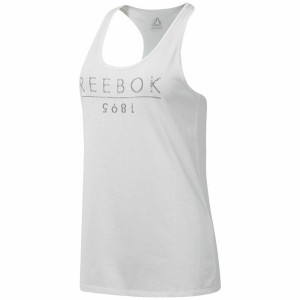 Women's Sleeveless T-shirt Reebok 1895 Race White