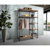 Garde-robe DKD Home Decor Marron Noir Métal Bois de manguier 130 x 47 x 205 cm