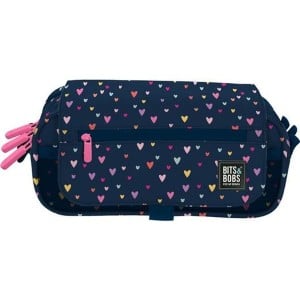 Dreifaches Mehrzweck-Etui Bits&Bobs Hearts Bunt 23 x 10 x 10 cm