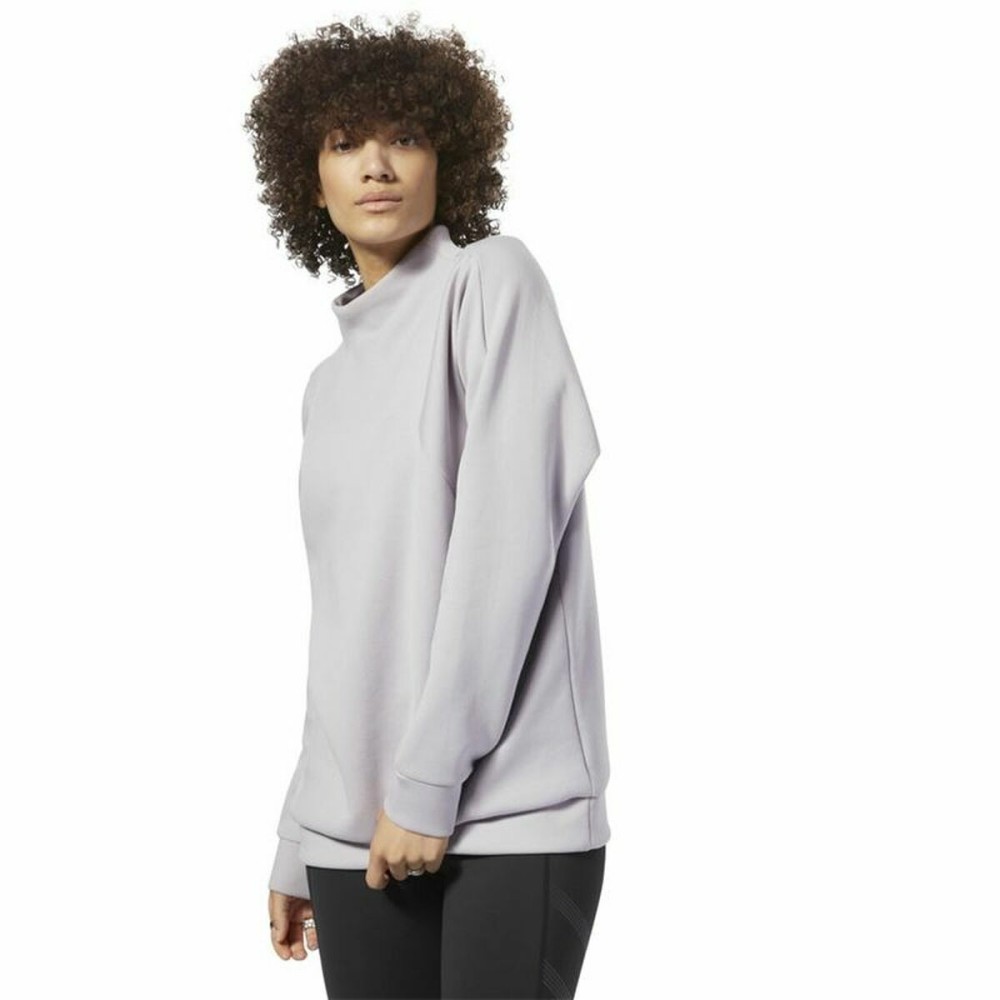 Damen Sweater ohne Kapuze Reebok Training Supply Crew Hellgrau