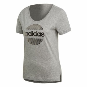 Damen Kurzarm-T-Shirt Adidas Linear Hellgrau