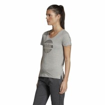 Damen Kurzarm-T-Shirt Adidas Linear Hellgrau