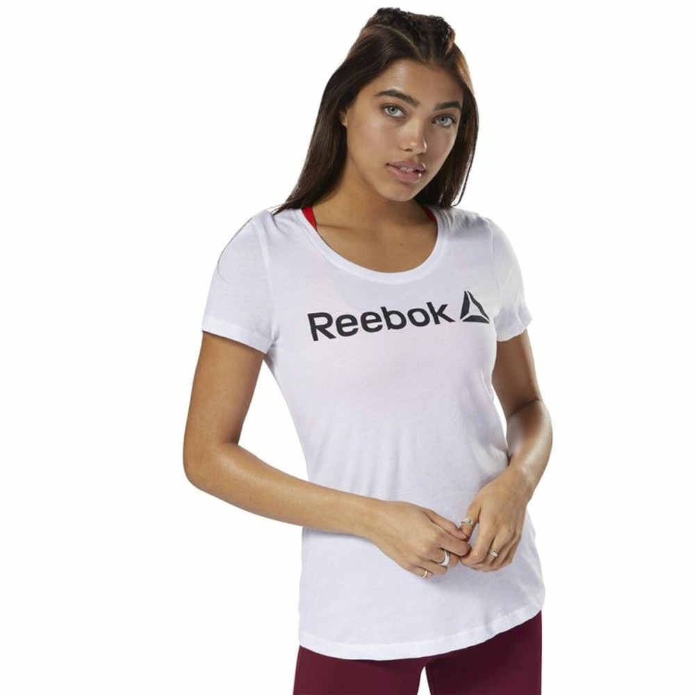 T-shirt à manches courtes femme Reebok Scoop Neck Blanc