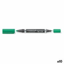 Permanent marker Staedtler Lumocolor Duo Green (10 Units)