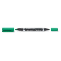 Marqueur permanent Staedtler Lumocolor Duo Vert (10 Unités)