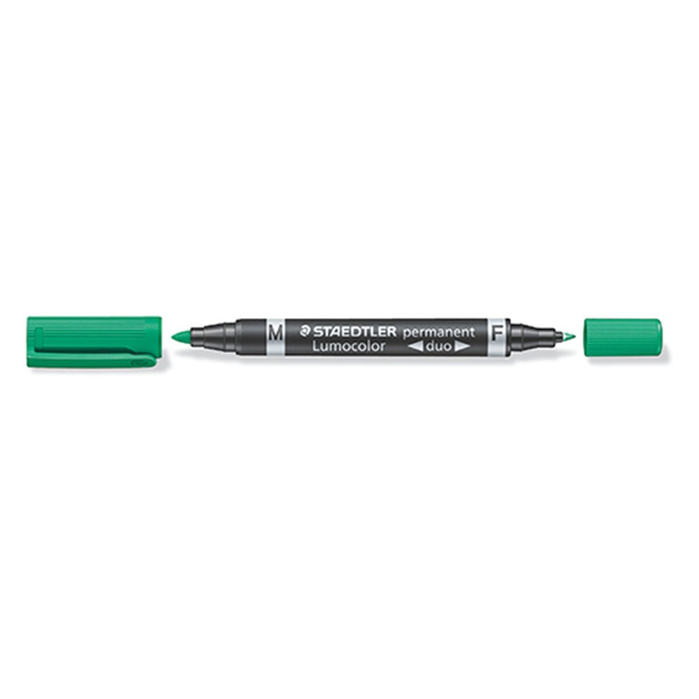 Permanent marker Staedtler Lumocolor Duo Green (10 Units)