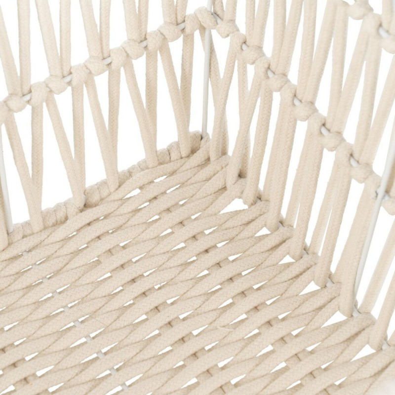 Set of Baskets White Rope 45 x 35 x 36 cm (3 Pieces)