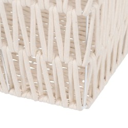 Set of Baskets White Rope 45 x 35 x 36 cm (3 Pieces)