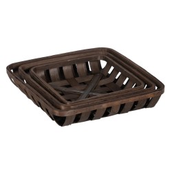 Set de basket Marron Bois 52 x 52 x 11,5 cm (3 Unités)