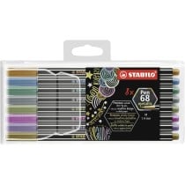 Set of Felt Tip Pens Stabilo Pen 68 metallic 8 Pieces Multicolour