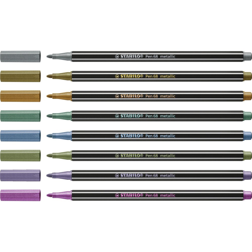 Ensemble de Marqueurs Stabilo Pen 68 metallic 8 Pièces Multicouleur