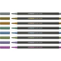 Set of Felt Tip Pens Stabilo Pen 68 Metallic 8 Pieces Multicolour